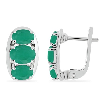 Серьги, изумруд берилл, Микра