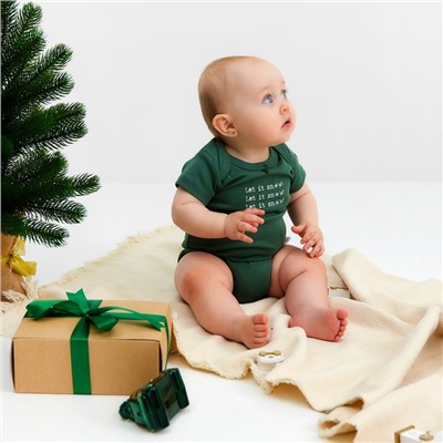 Боди детское «Крошка Я. Еловые веточки», рост 62-68 см