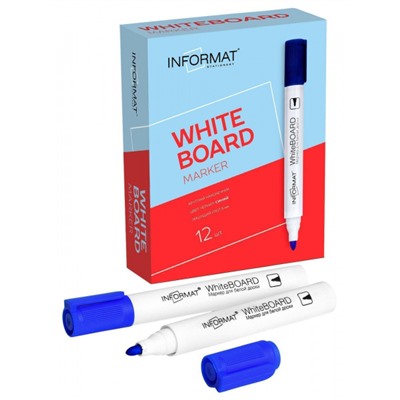 Маркер для магнитной доски "ДОСКА/BOARD" круглый 3,00 WRR03B синий inФОРМАТ