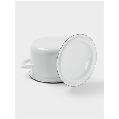 Кастрюля эмалированная, 2 л, с крышкой, белая