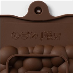 Форма для шоколада Доляна «Воздушный», силикон, 21×10.1×1 см, коричневая