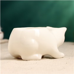 Декоративный горшок для цветов «Кошка Милка», 150 мл, 11.4×5.4×5.5 см, керамический, белый, Greengo