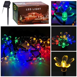 Электрогирлянда 3м, 20 ламп Цветочки, цветная