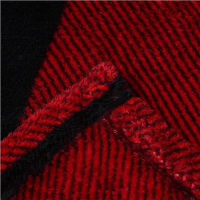 Плед «Этель. Клетка чёрно-красный», 150×200 см, корал-флис 220 г/м²