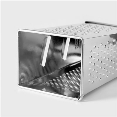 Тёрка с контейнером КВАРЦ «Комфорт», 4 грани, 450 мл, 11×8.5×27 см, металл, МИКС