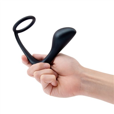 Черное эрекционное кольцо со стимулятором простаты Ringer Cock Ring   Plug