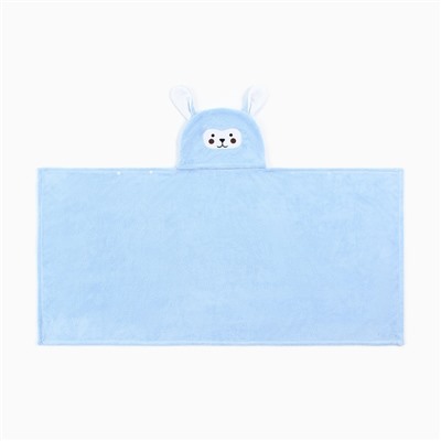 Полотенце - уголок LoveLife «Зайчик», 70×140 см, микрофибра, голубое