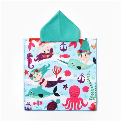 Полотенце - пончо детское LoveLife «Морские жители», 60×120 см