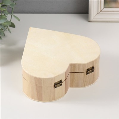 Шкатулка для росписи дерево «Сердце», основа для творчества, крышка на магнитах, 16×16×6 см