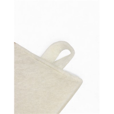 Рукавица для бани и сауны, полиэфир, белая