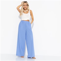 Брюки свободного силуэта, Легкость льна (голубые)