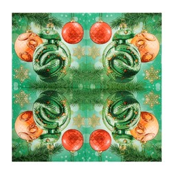 Салфетки бумажные «С Новым годом: игрушки», двухслойные, 33×33 см 20 шт.