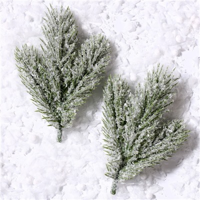 Ветка декоративная новогодняя, набор 2 шт., 12 см