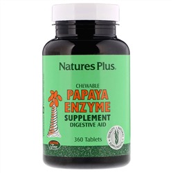 Nature's Plus, Жевательная добавка с ферментами папайи, 360 таблеток