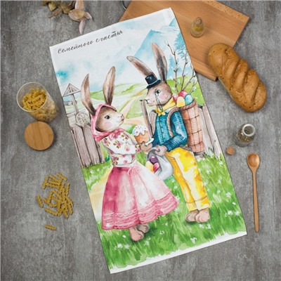 Полотенце Этель «Семейного счастья» 40×73 см, 100% хлопок, саржа 190 г/м²