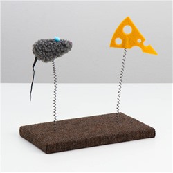 Игрушка для кошек с дразнилками «Мышь и сыр», 26×14.5×22 см, микс цветов