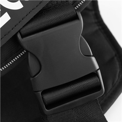 Шлейка К9, размер XXL, ОГ 95-110 см, вес 40-70 кг, мягкая, светоотражающая, чёрная