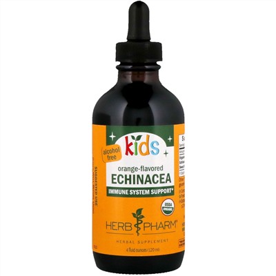 Herb Pharm, эхинацея для детей, без спирта, с апельсиновым вкусом, 120 мл (4 жидк. унции)