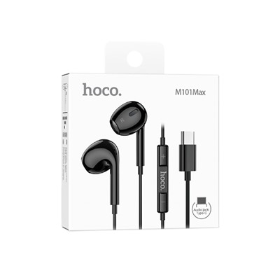 Проводные наушники с микрофоном вкладыши Hoco M101 Max Crystal Type-C  (black)