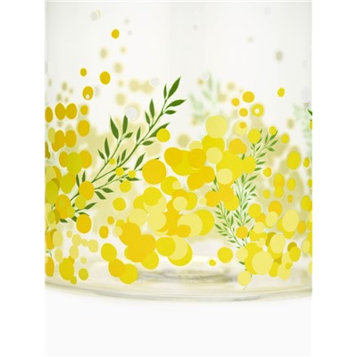 Банка стеклянная для хранения сыпучих продуктов и круп «Нежная мимоза», 800 мл