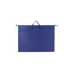 УЦЕНКА Папка А2 с ручками пластик молния сверху 650×480×50 мм ПР 6, плеч.ремень, Синий