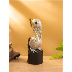 Сувенир интерьерный «Пеликан», 7×7×20 см, дерево, белый с золотом
