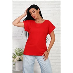 Футболка без рисунка с отворотами на рукавах, хлопок 100%, Арт. 561 НАТАЛИ, 1193896