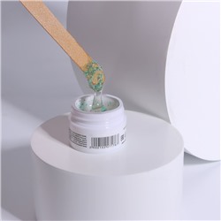 Гель для наращивания, с сухоцветами, трехфазный, 9 г, LED/UV, прозрачный, бирюзовый