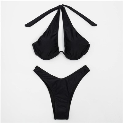 Купальник раздельный бельевой женский MINAKU, размер 48, чёрный