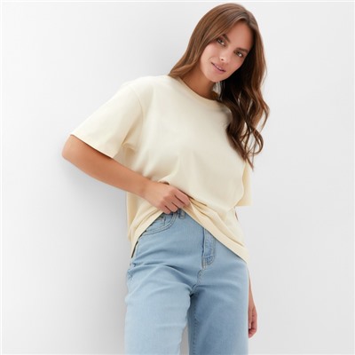 Футболка женская KAFTAN: Basic line, цвет молочный, размер 40-42