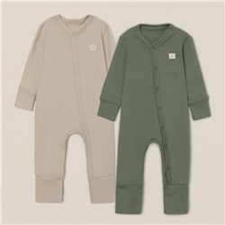 Набор комбинезонов 2 шт. SL HOME рост 74-80 см, оливковый, бежевый