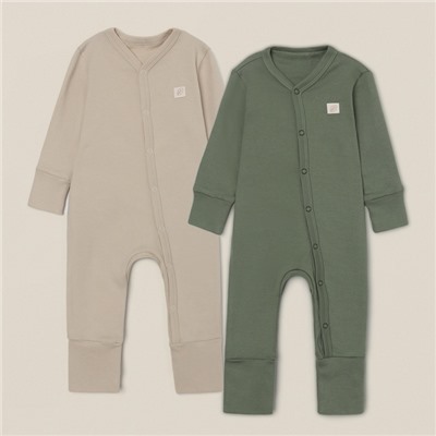 Набор комбинезонов 2 шт. SL HOME рост 74-80 см, оливковый, бежевый