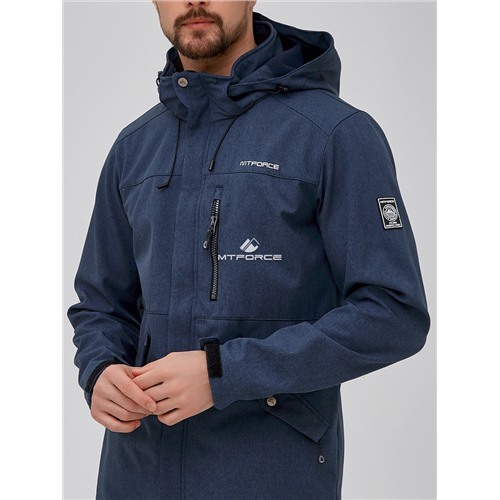 Мужская осенняя весенняя парка softshell синего цвета 2018S Размеры 52