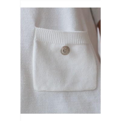 Кардиган c коротким рукавом вязаный из хлопка с акрилом VILATTE, 1229065