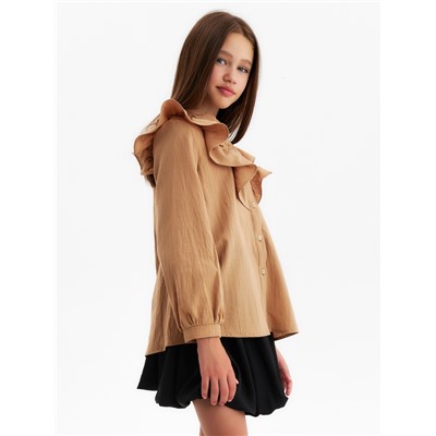 Блузка для девочки MINAKU, бежевая, рост 122 см