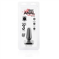 Черный анальный плаг из силикона Seamless Silicone Butt Plug - 7,5 см.