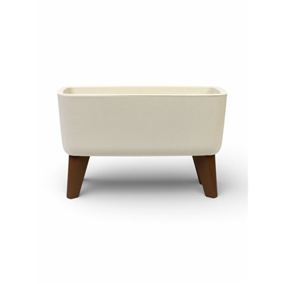 Кашпо для цветов «Флориан», 4.2 л, 39×20×24.5 см, пластиковое, на ножках, белое