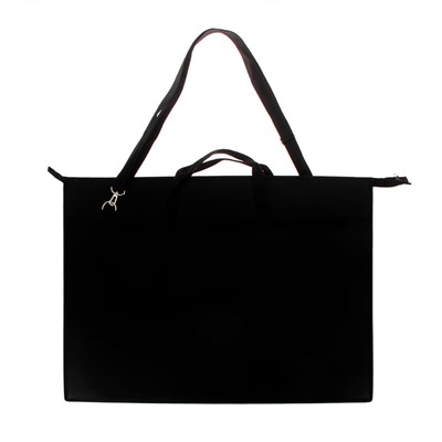 УЦЕНКА Папка А2 с ручками пластик молния сверху 650×480×50 мм ПР 6, плеч.ремень, Черный