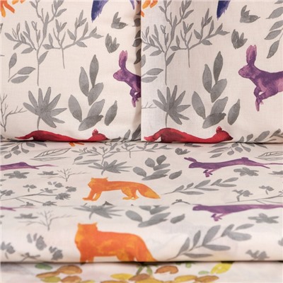 Постельное бельё 1.5-спальное «Этель» Animals, поплин