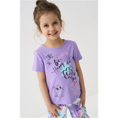 Фуфайка трикотажная для девочек (футболка) PLAYTODAY, 1240030