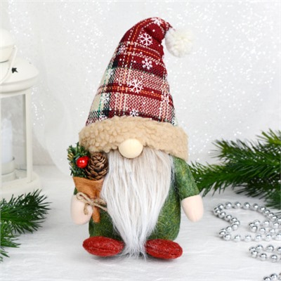 Новогоднее украшение Гном 11x8x22 см / B118 /уп 100/