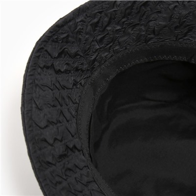 Панама женская однотонная MINAKU, чёрная, размер 56-58, ткань плащёвая