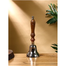 Колокольчик «Серебряный звон», 8×8×24 см, алюминий, с деревянной ручкой