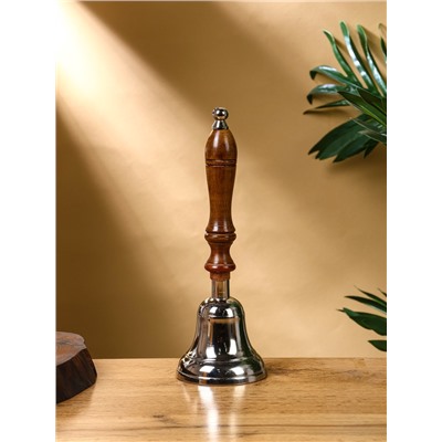 Колокольчик «Серебряный звон», 8×8×24 см, алюминий, с деревянной ручкой