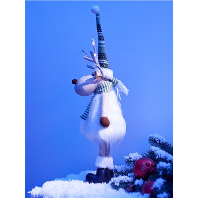 Фигура текстиль «Новогодний лосик» 58 см, 10 LED, от батареек CR2032×1, свечение тёплое белое