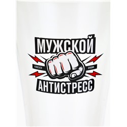 Бокал для пива с надписью «Мужской антистресс», 320 мл