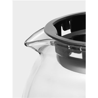 Заварочный чайник Доляна «Иллюзия», 700 мл, с металлическим ситом, стекло, чёрный