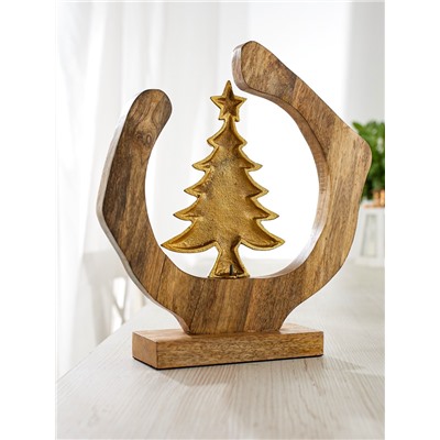 Сувенир интерьерный в деревянном кольце «Ёлочка», 30×8×33 см