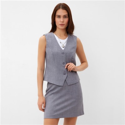 Жилет на пуговицах женский MIST, размер 50, серый