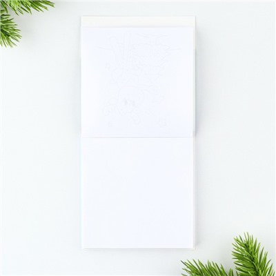 Подарочный набор новогодний, блокнот-раскраска и восковые мелки «С новым годом»